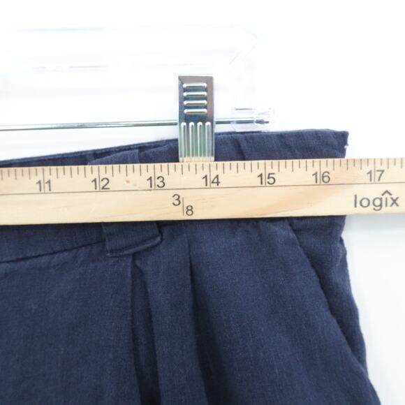 Abercombie Fitch Pants Womens Medium Blue Cargo Linen Blend Ultra Wide Leg - Picture 4 of 13